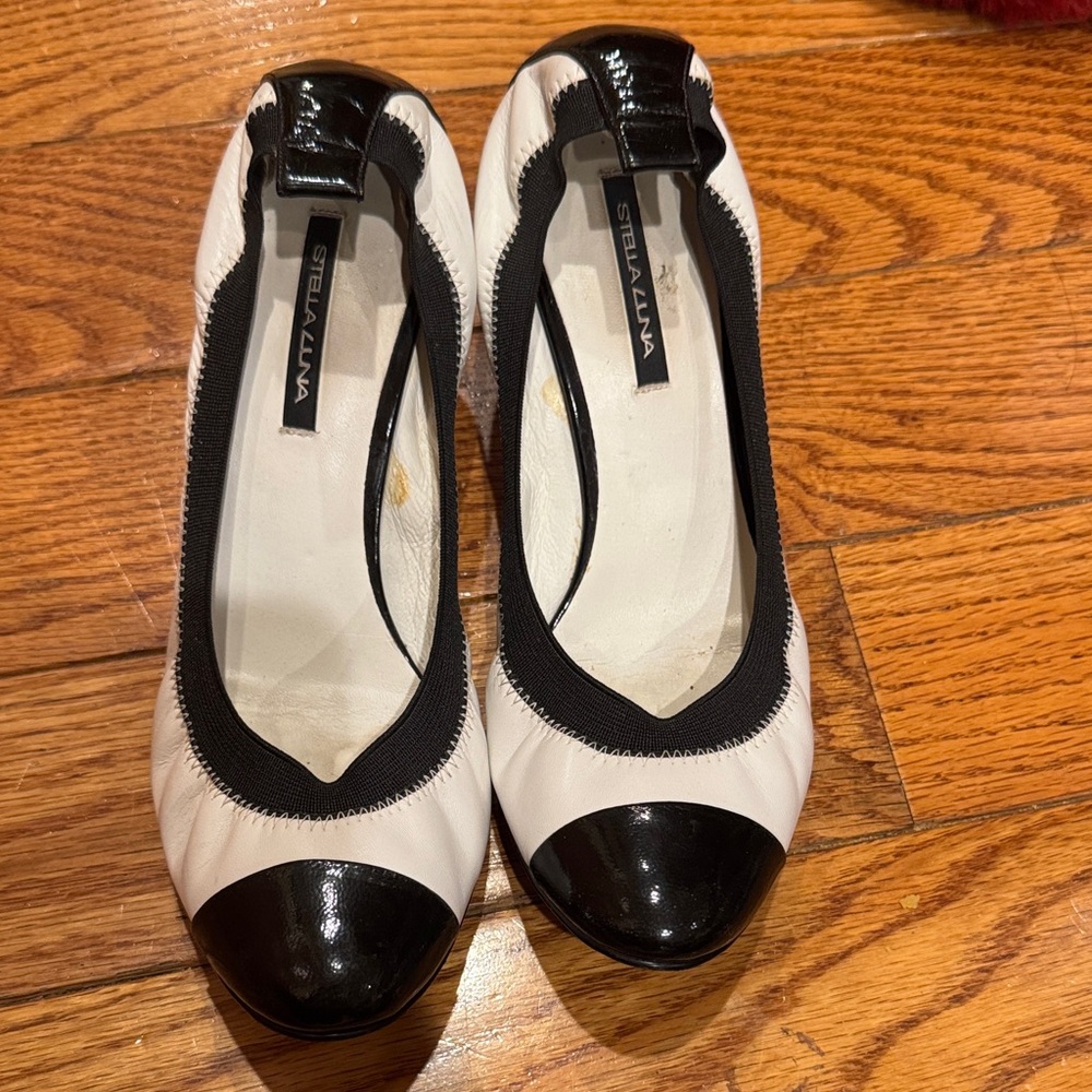 Stella Luna Black and White Loafers